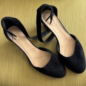 Clarks Black Suede Heels